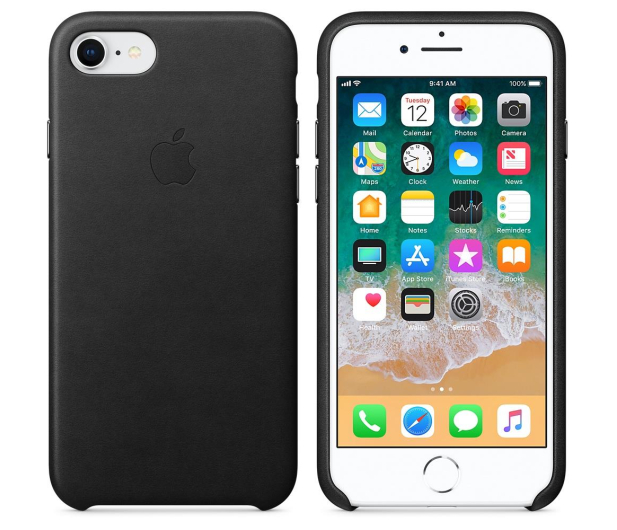 Etui Leather Case do iPhone 8/7 czarne - 384317 - zdjęcie 2